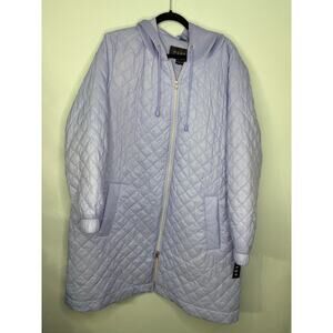 Nuage Zip Front Quilted Jacket Knit Hood Women's Plus Size 2X Purple Pastel NWT
